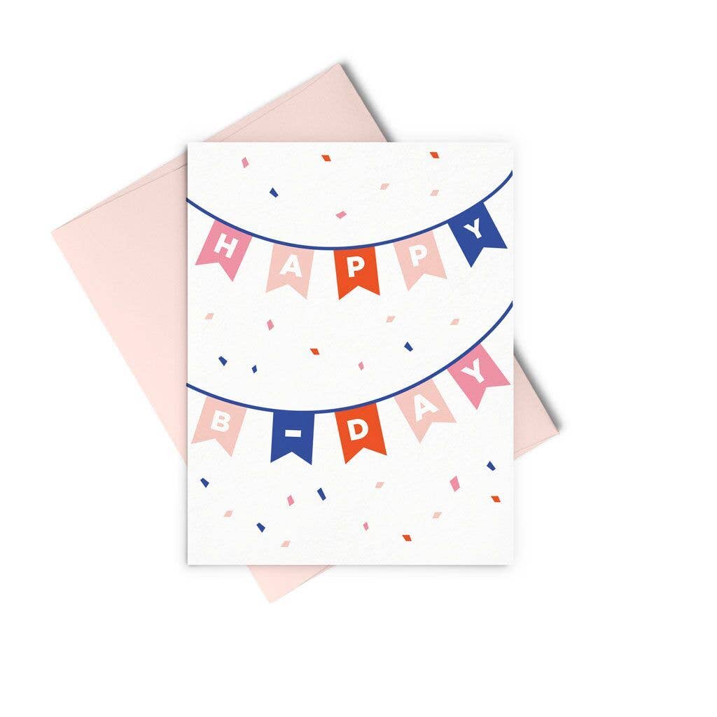 Birthday Banner Letterpress Greeting Card
