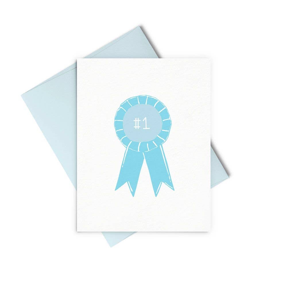 #1 Ribbon Letter Press Greeting Card