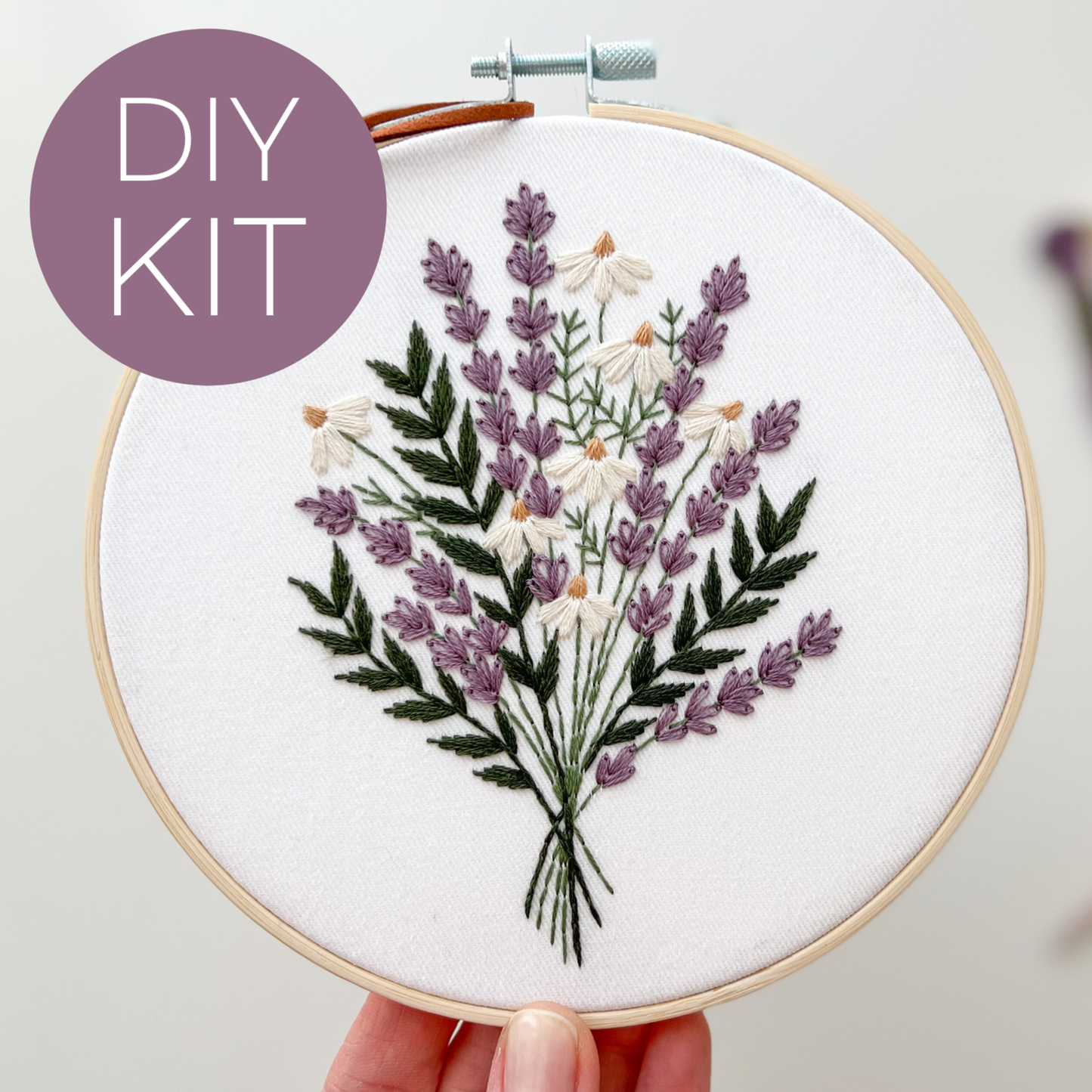 Lavender and Daisies Embroidery Kit