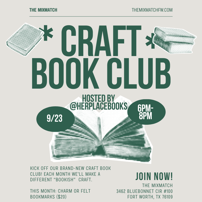 Craft Book Club: Felt Bookmarks September 23rd 6pm-8pm