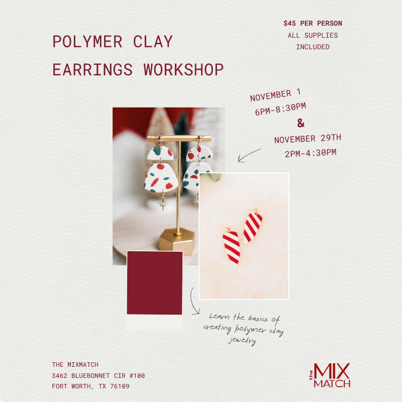 Polymer Clay Earrings Workshops November