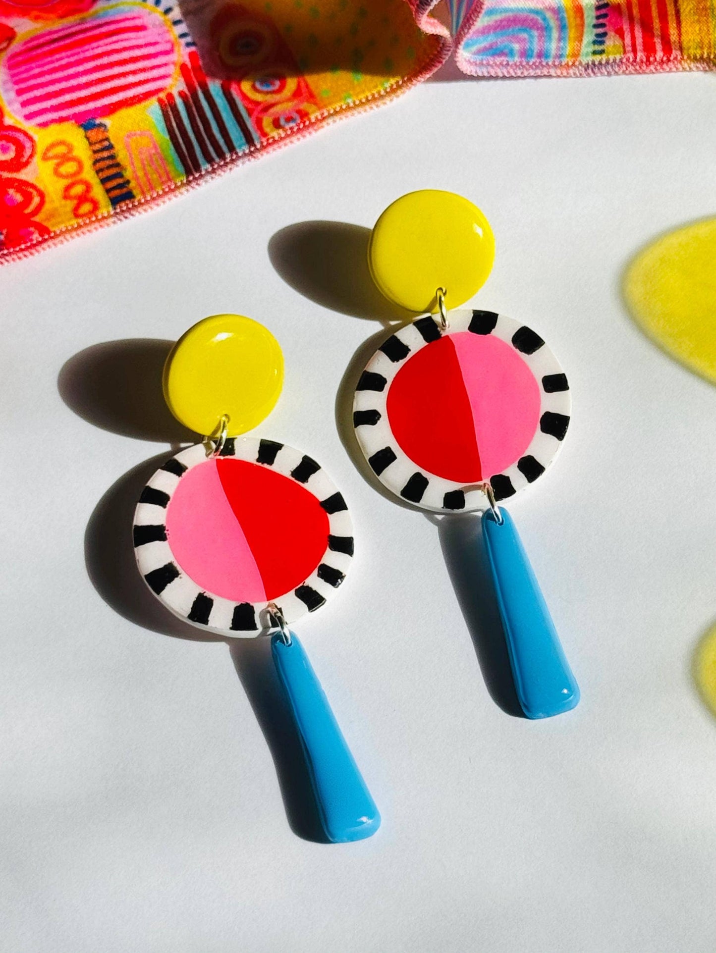 Sunny Pop Drops Polymer Clay Earrings