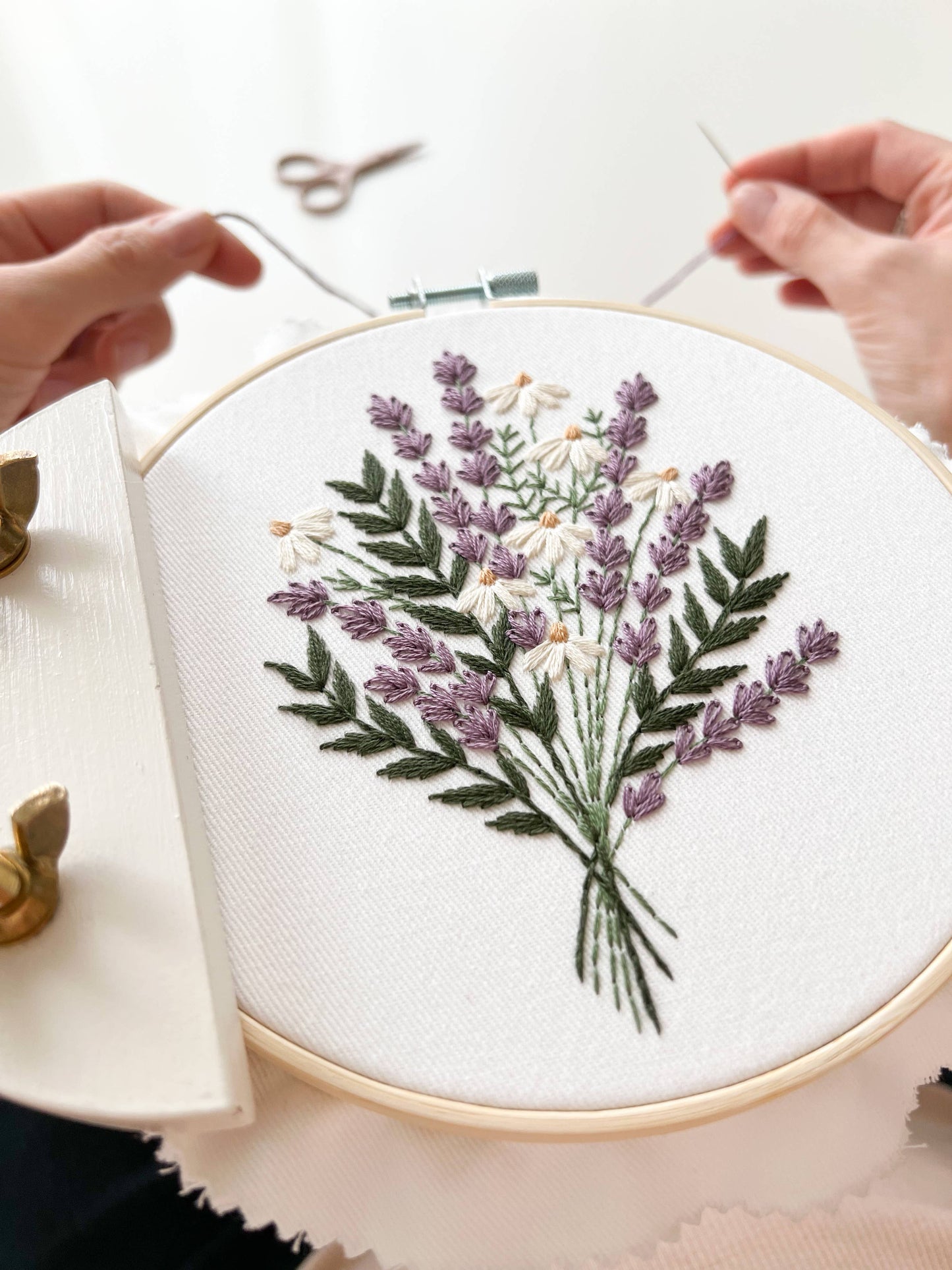 Lavender and Daisies Embroidery Kit