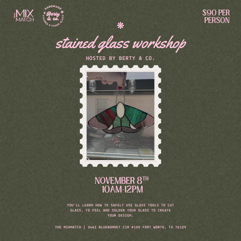 Stained Glass Workshop November 8th 10am-12pm