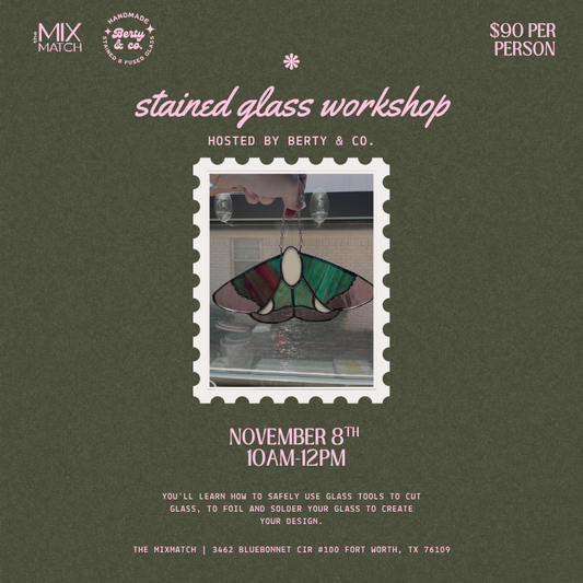 Stained Glass Workshop November 8th 10am-12pm