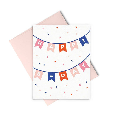 Birthday Banner Letterpress Greeting Card