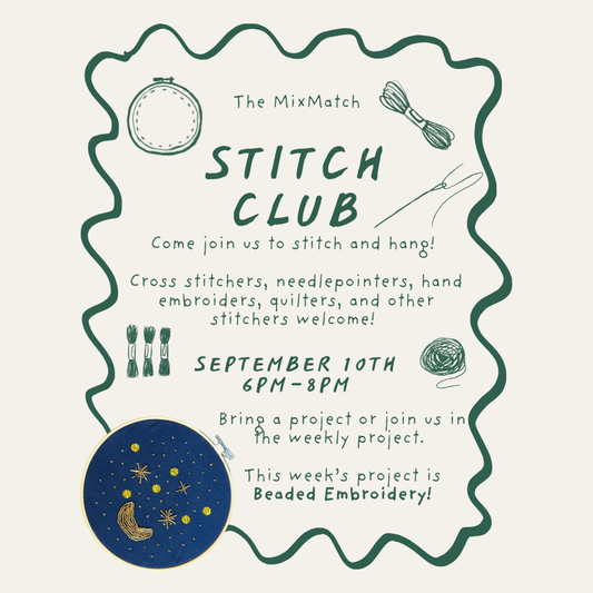 Stitch Club: Bead Embroidery September 10th 6pm-8pm