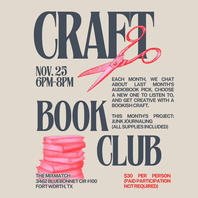 Craft Book Club: Junk Journaling November 25th 6pm-8pm