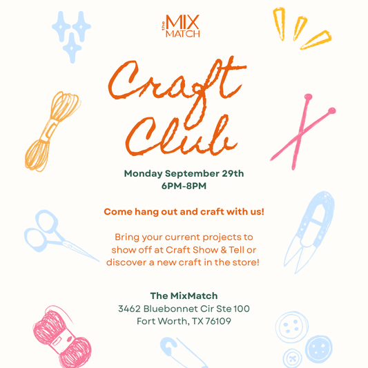 Craft Club September 29th 6pm-8pm
