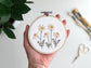Daisies Embroidery Kit, 4” beginner embroidery craft kit