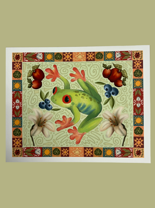 Frog Print 8x10 Unframed