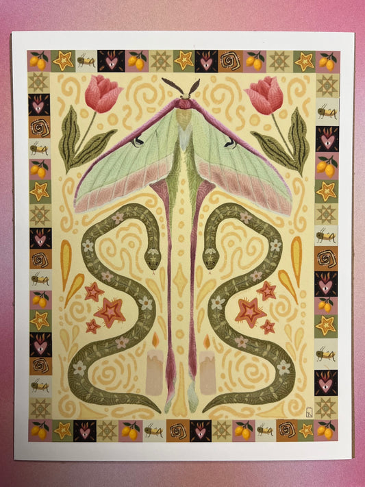 Western Moth Print Unframed 8x10