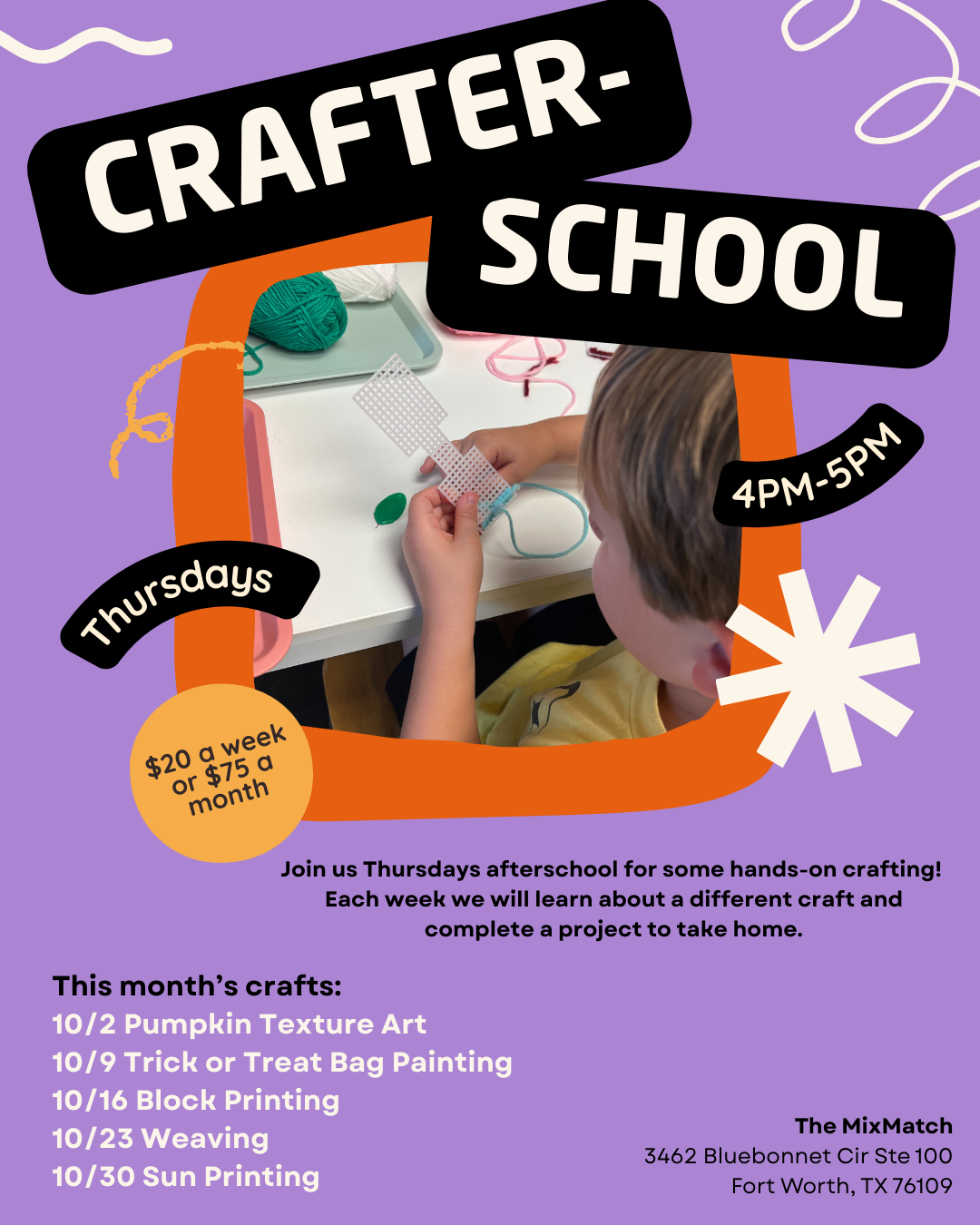 Crafterschool- October Sessions