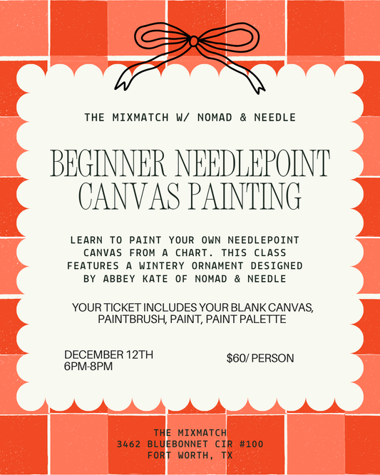 Beginner Needlepoint Canvas Painting Class w/ Nomad & Needle