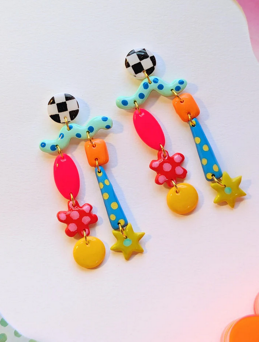 Polka Dancers Polymer Clay Earrings